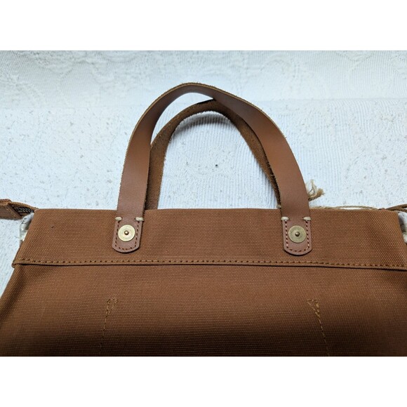 Feed Eleanor Brown Reusable Eco Market Canvas Bag Leather Tote Boho Sustainable - Picture 7 of 11